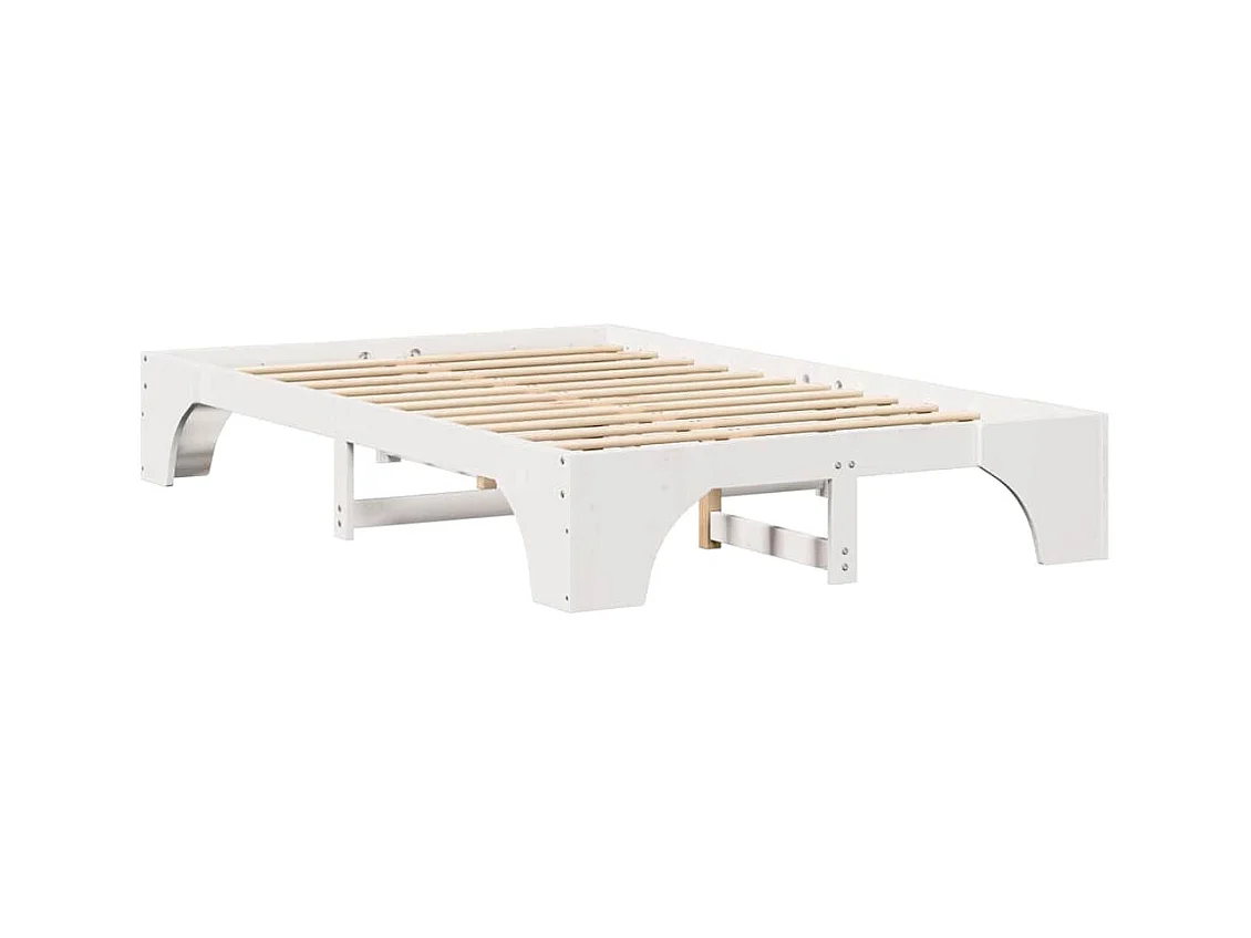 Estructura de cama blanca 135 x 190 cm Madera maciza de pino