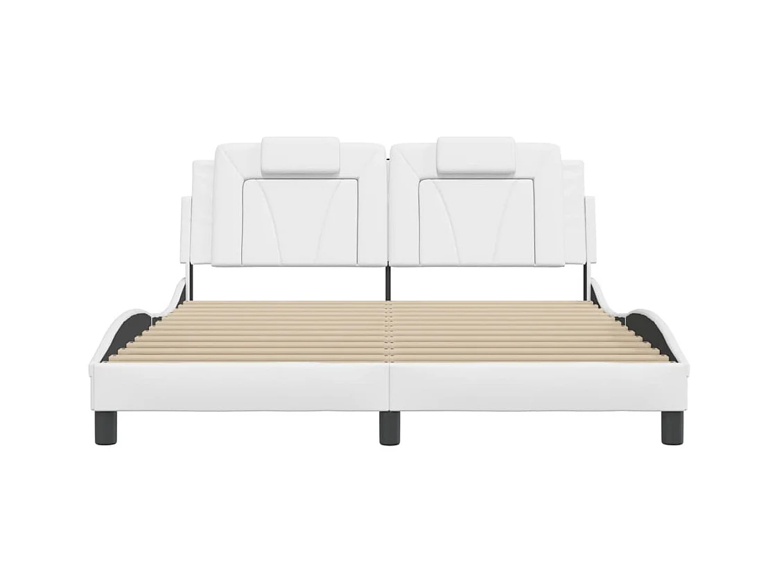 Bedframe met LED zonder matras wit 160x200 cm