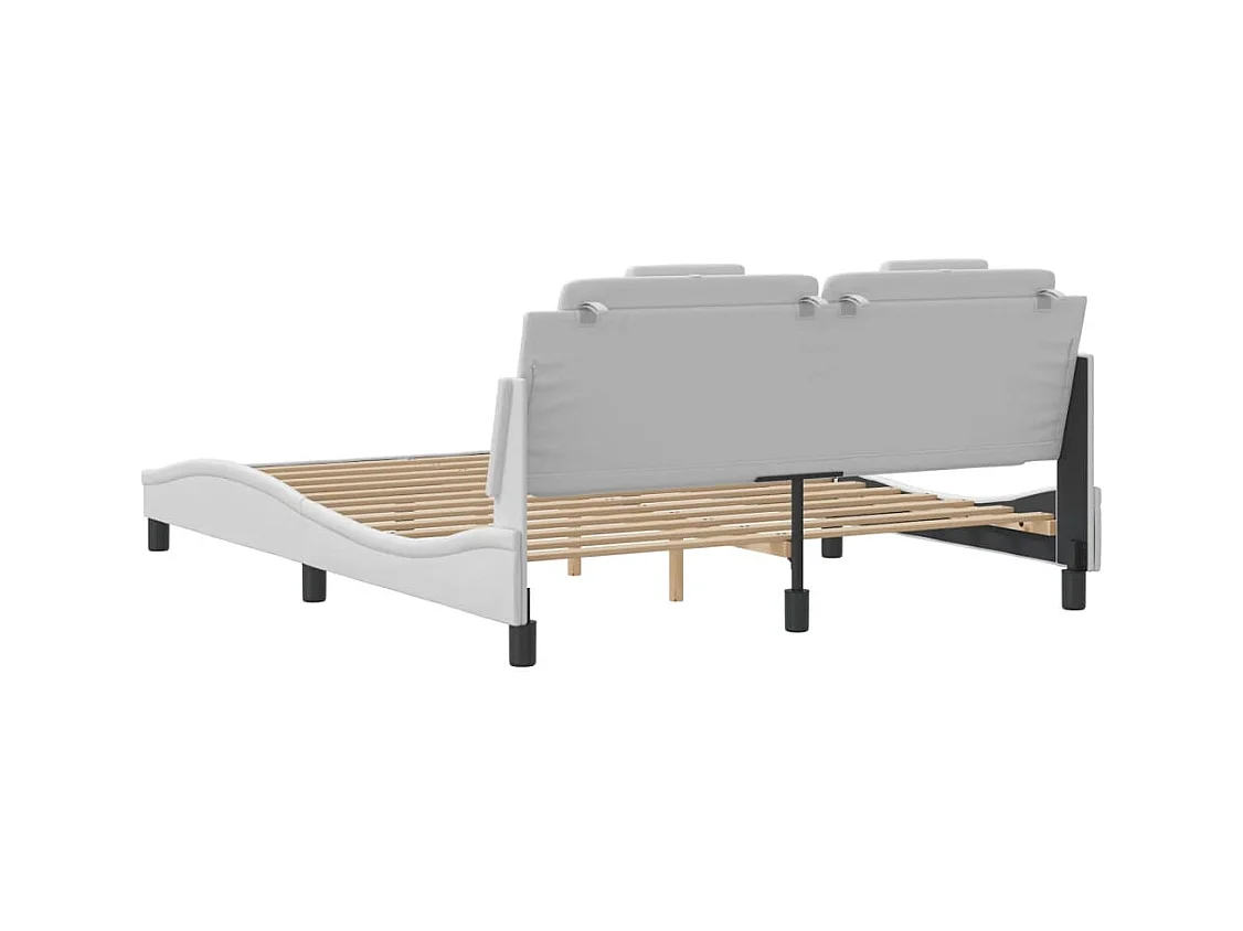 Bedframe met LED zonder matras wit 160x200 cm