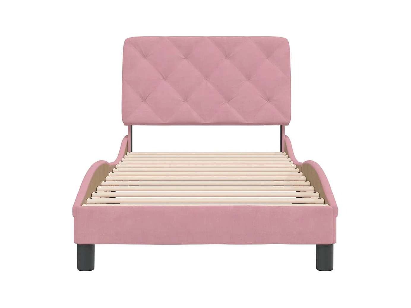 Bedframe zonder matras roze 90x200 cm fluweel