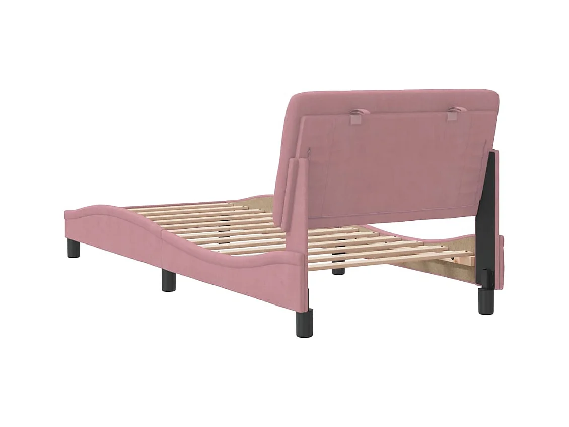 Bedframe zonder matras roze 90x200 cm fluweel