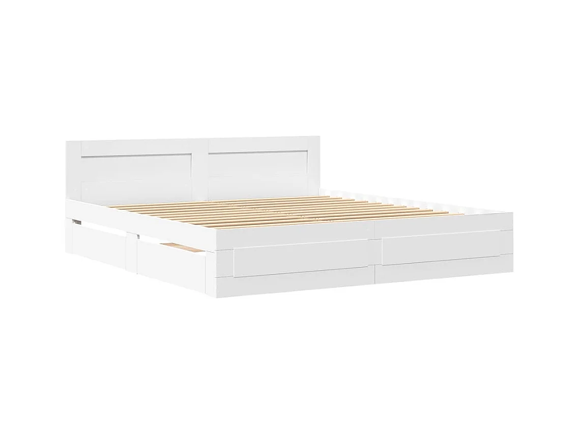 Bedframe met hoofdbord zonder matras wit 180x200 cm