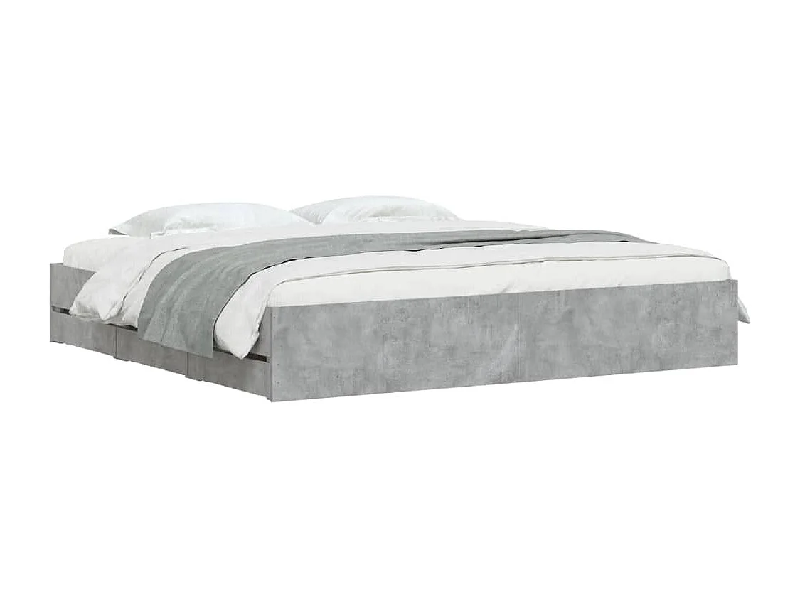 Estructura de cama con cajones sin colchón gris hormigón 180x200 cm