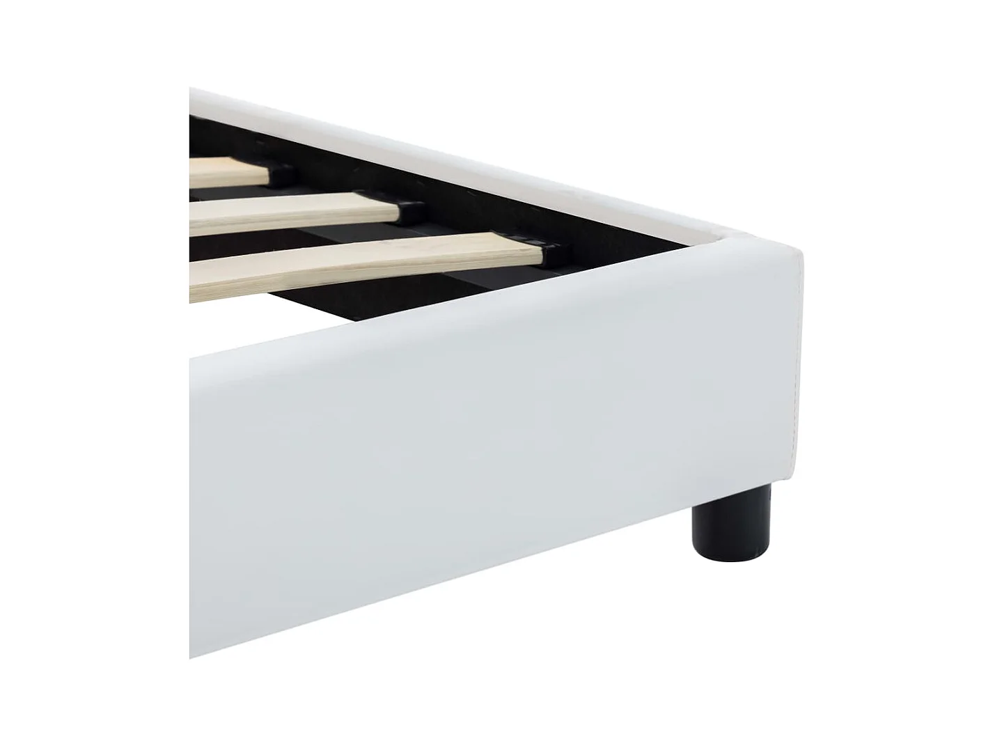 Cadre de lit sans matelas blanc similicuir 140x200 cm