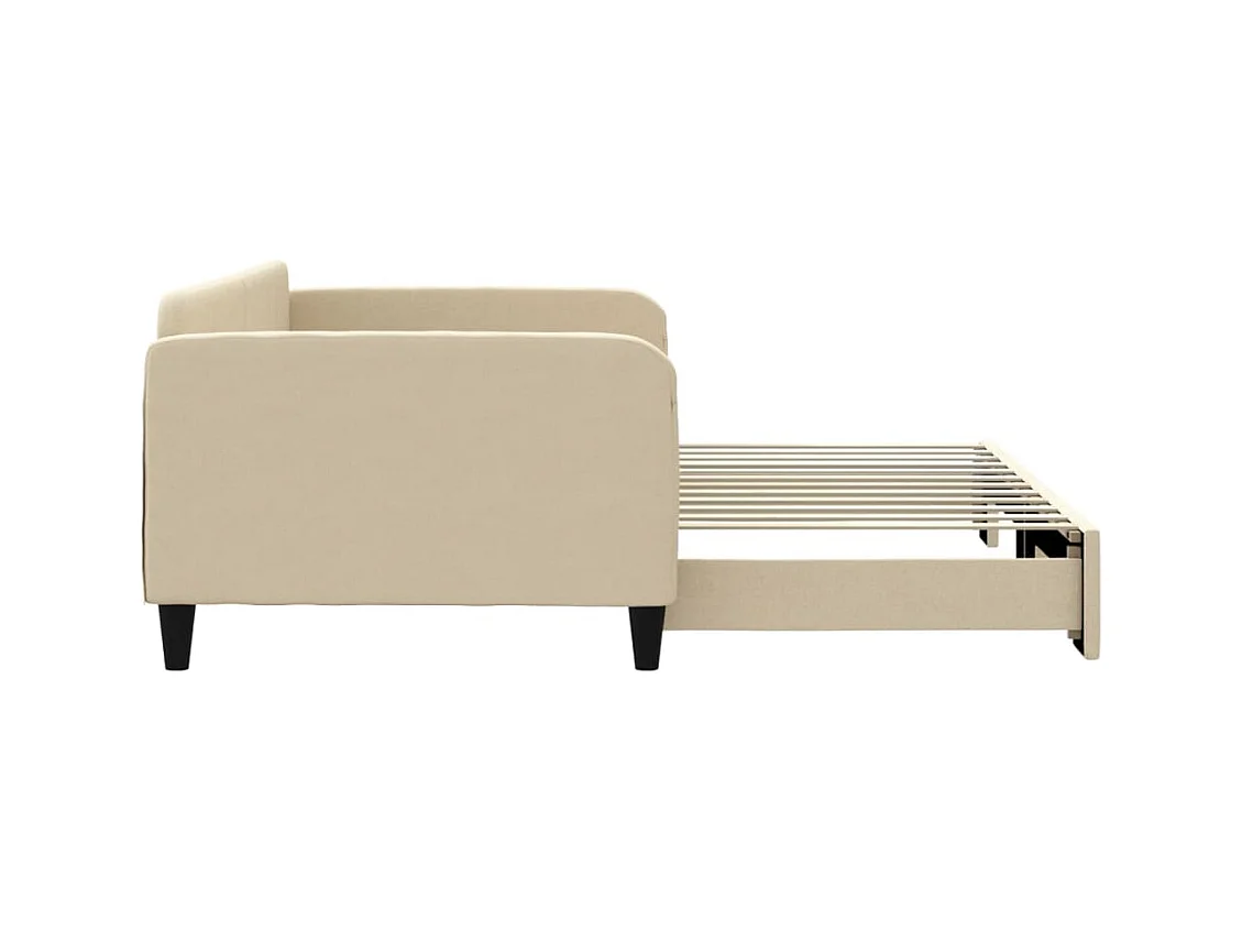 Dagbed met uitschuifbed crème 100x200 cm stof