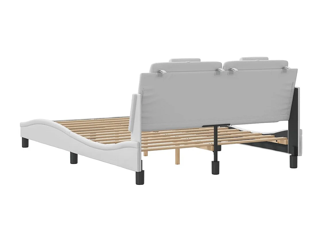 Cadre de lit sans matelas blanc 140x200 cm similicuir