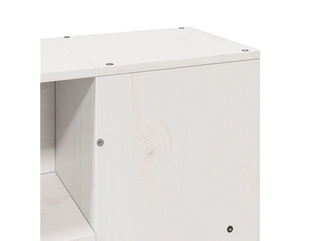 Struttura letto senza materasso bianco 135x190 cm in legno massello di pino