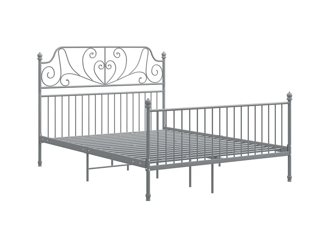 Struttura letto senza materasso, metallo grigio, 140x200 cm