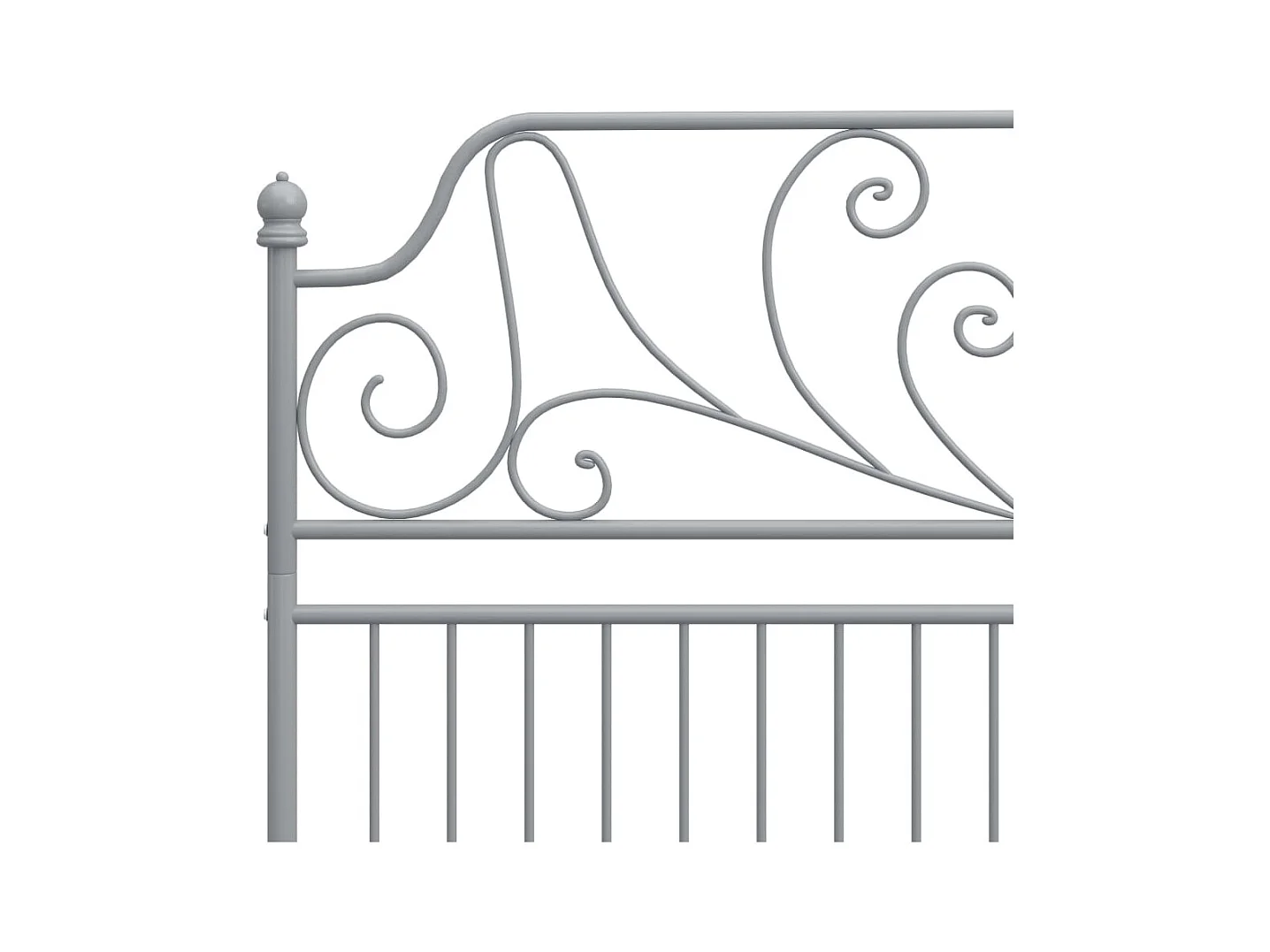 Struttura letto senza materasso, metallo grigio, 140x200 cm