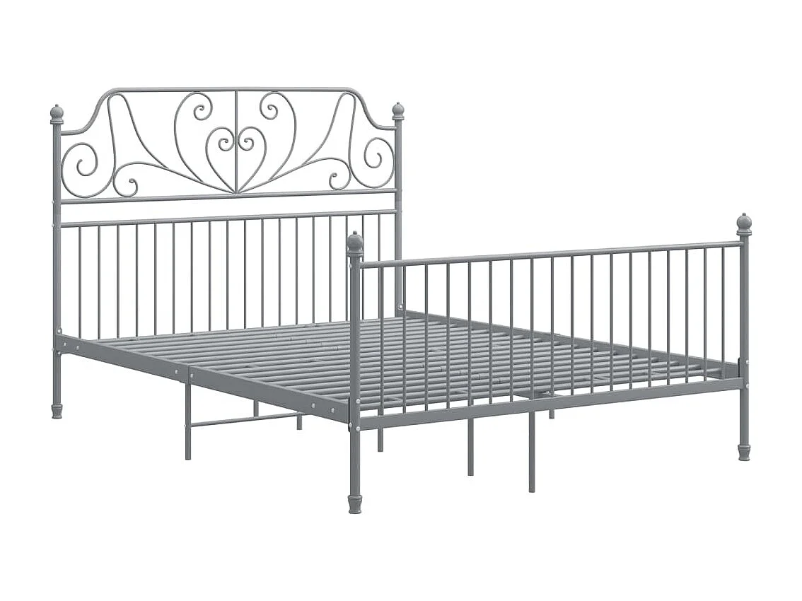 Bedframe zonder matras, grijs metaal, 140x200 cm