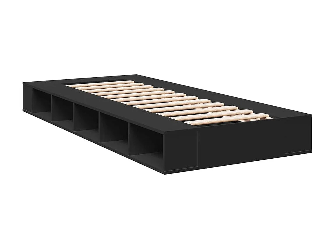 Estructura de cama sin colchón negra 90x200 cm