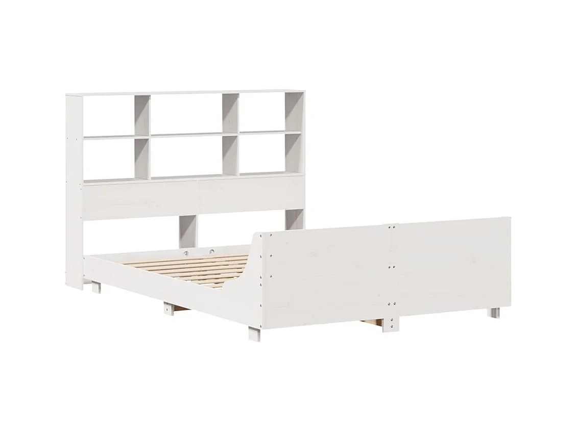 Cadre de lit sans matelas blanc 140x200 cm bois de pin massif