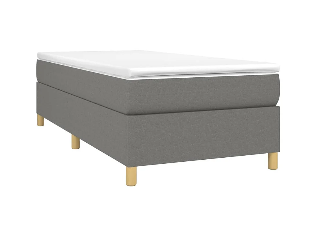 Sommier à lattes de lit avec matelas Gris foncé 80x200 cm Tissu