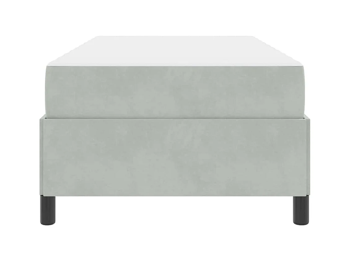 Struttura letto Grigio chiaro, grigio e bianco 100 x 200 cm Velluto