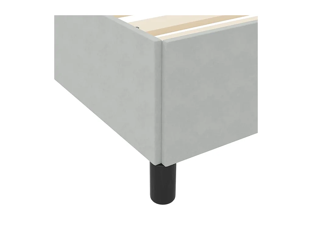 Struttura letto Grigio chiaro, grigio e bianco 100 x 200 cm Velluto