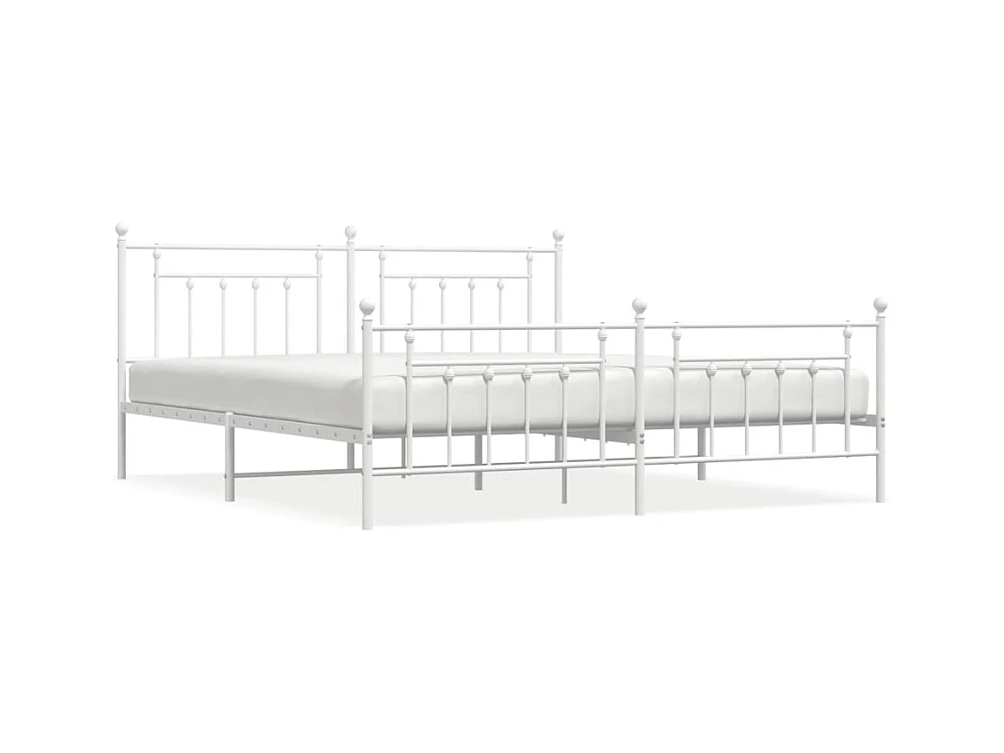 Metalen bedframe zonder matras en voeteneinde wit 200x200 cm