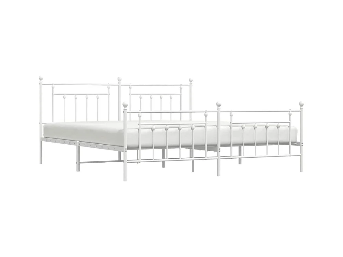 Metalen bedframe zonder matras en voeteneinde wit 200x200 cm