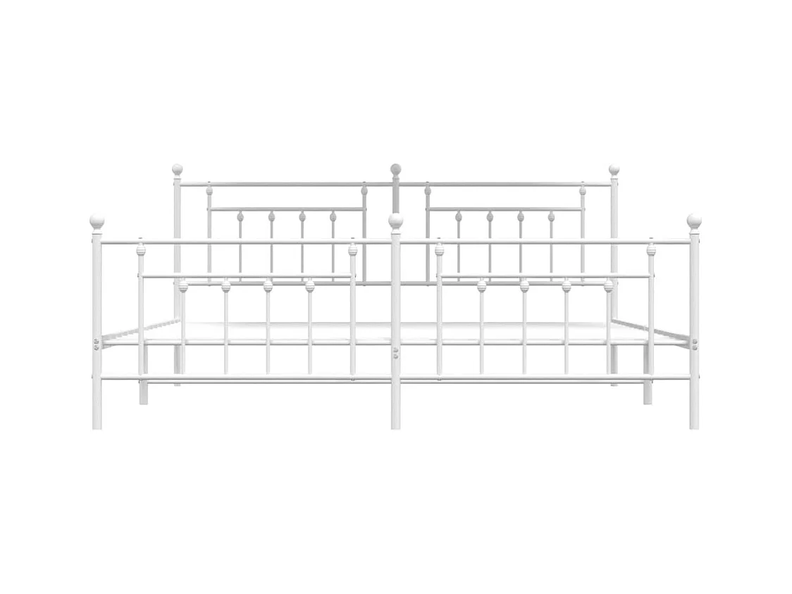 Metalen bedframe zonder matras en voeteneinde wit 200x200 cm