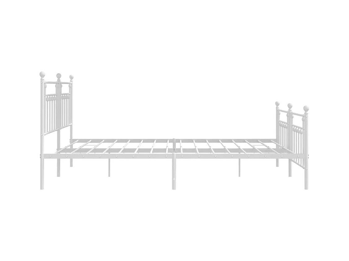 Metalen bedframe zonder matras en voeteneinde wit 200x200 cm