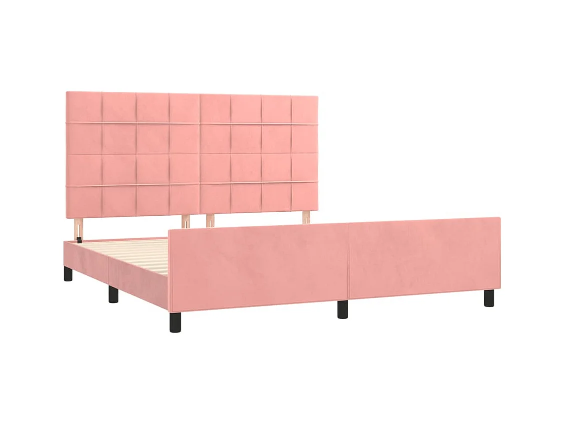 Bedframe zonder matras roze 160x200 cm fluweel