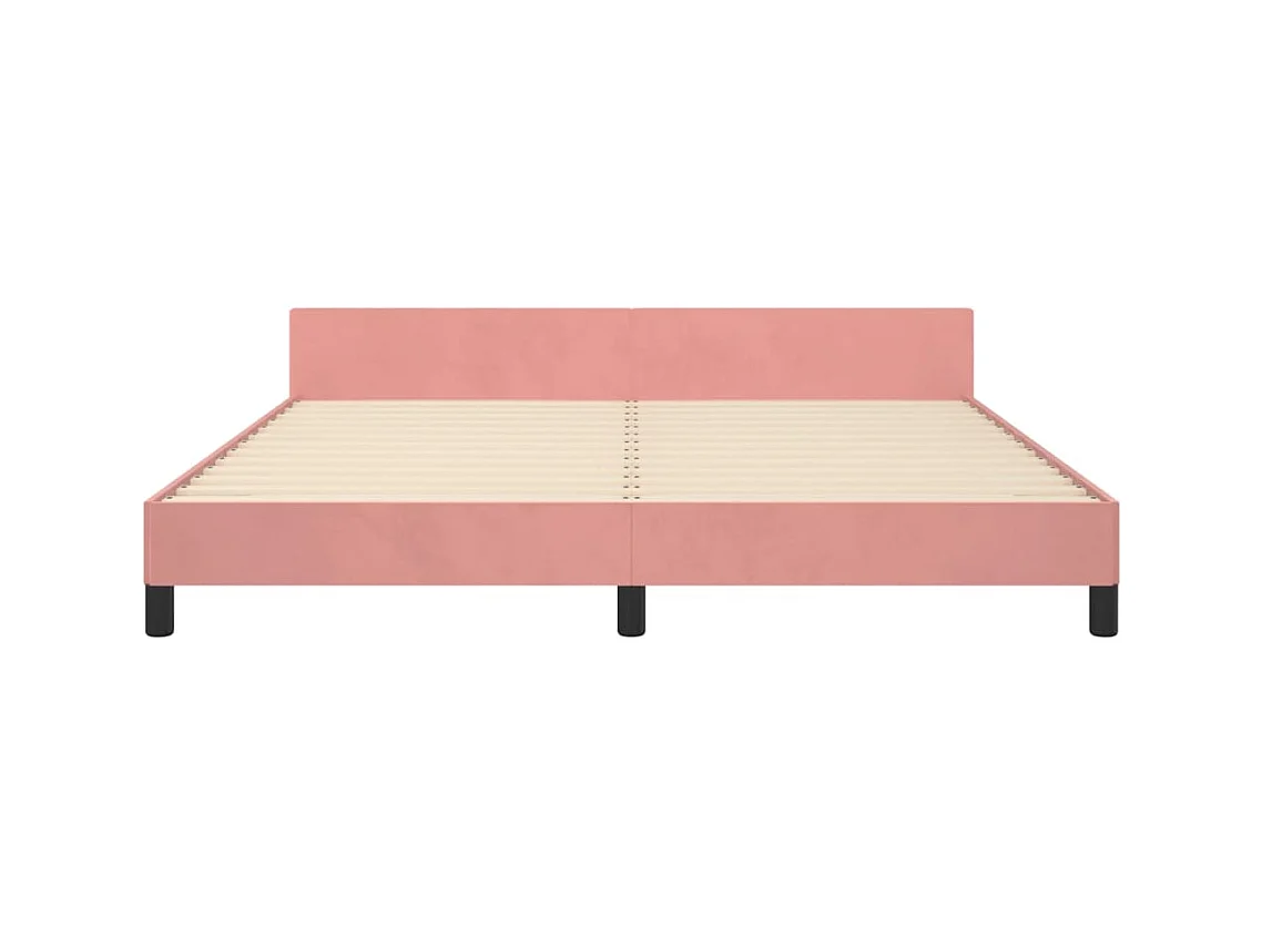 Bedframe zonder matras roze 160x200 cm fluweel