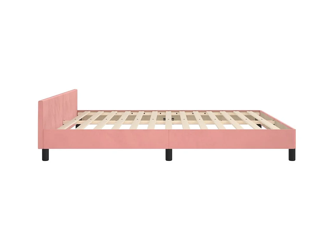 Bedframe zonder matras roze 160x200 cm fluweel