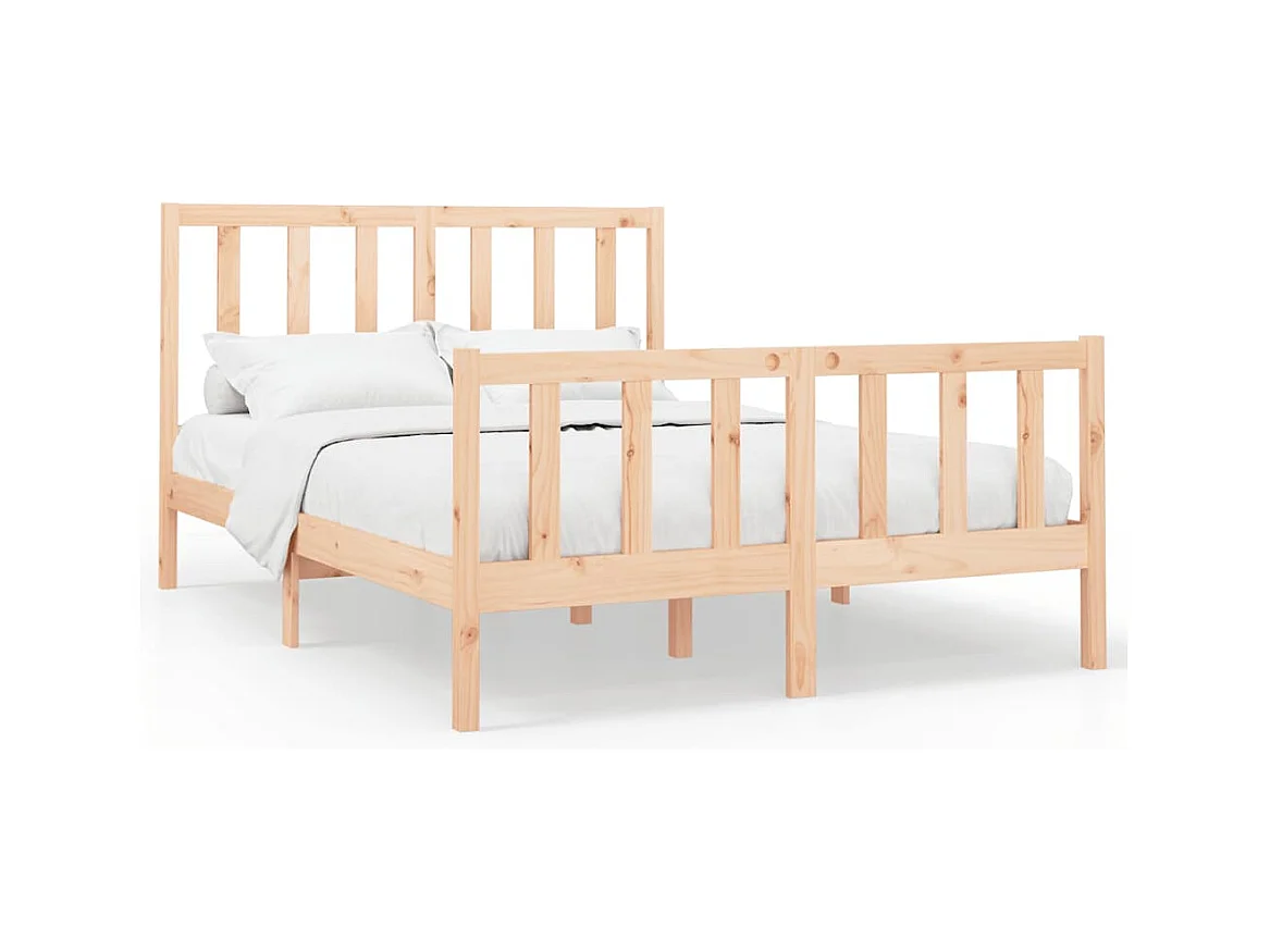Cadre de lit sans matelas 140x190 cm bois de pin massif