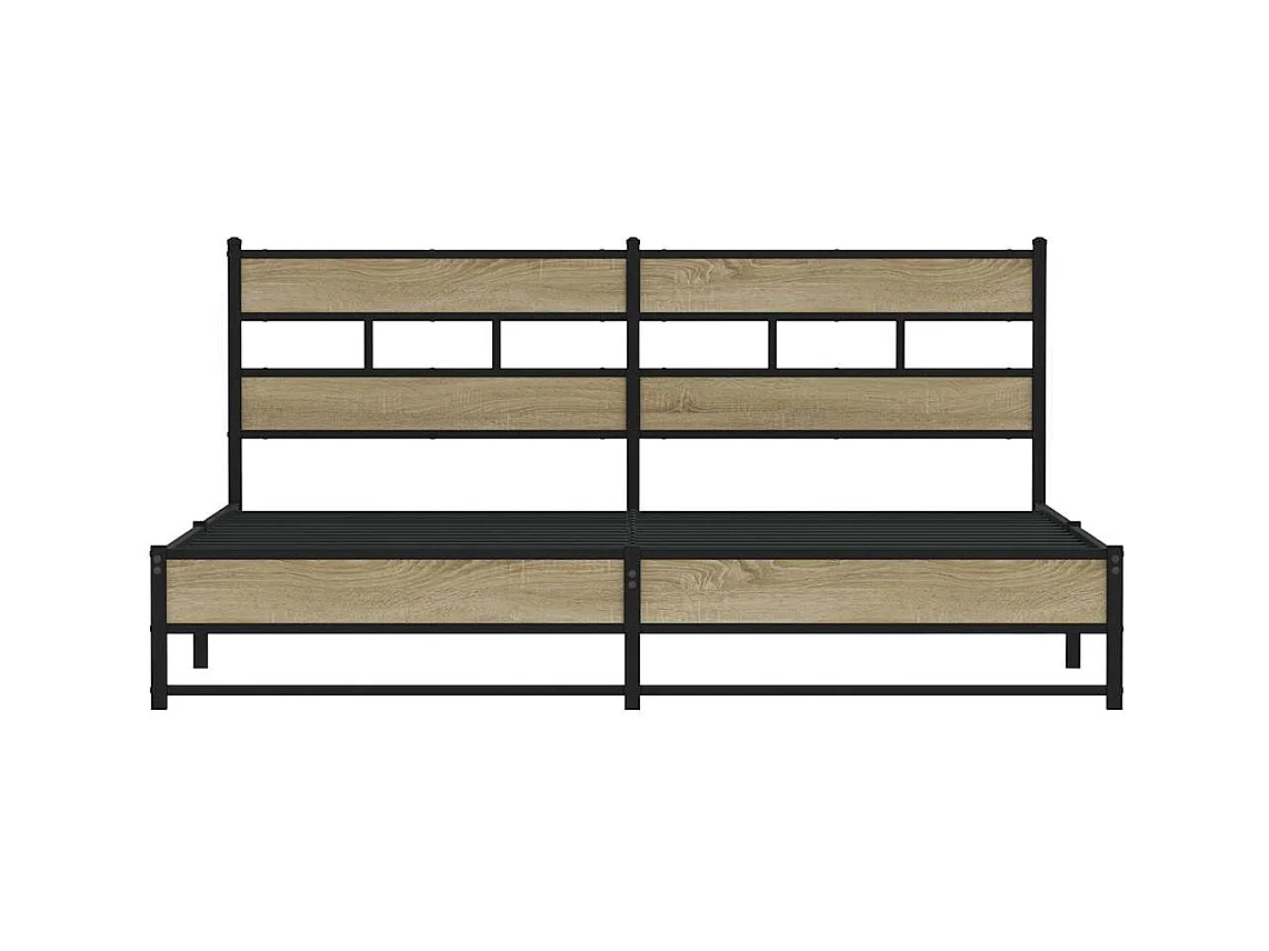 Estructura de cama de metal sin colchón roble Sonoma 180x200 cm