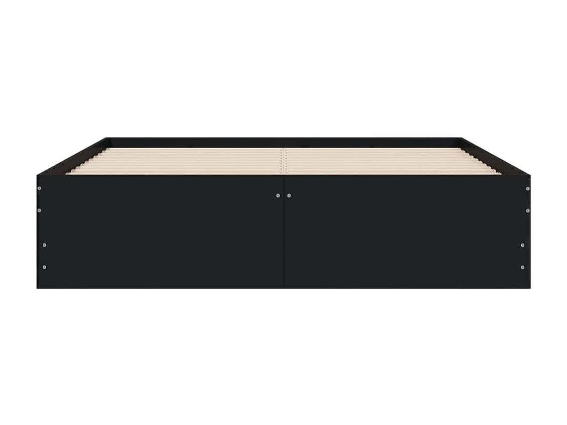 Estructura de cama con cajones sin colchón negra 120x190 cm