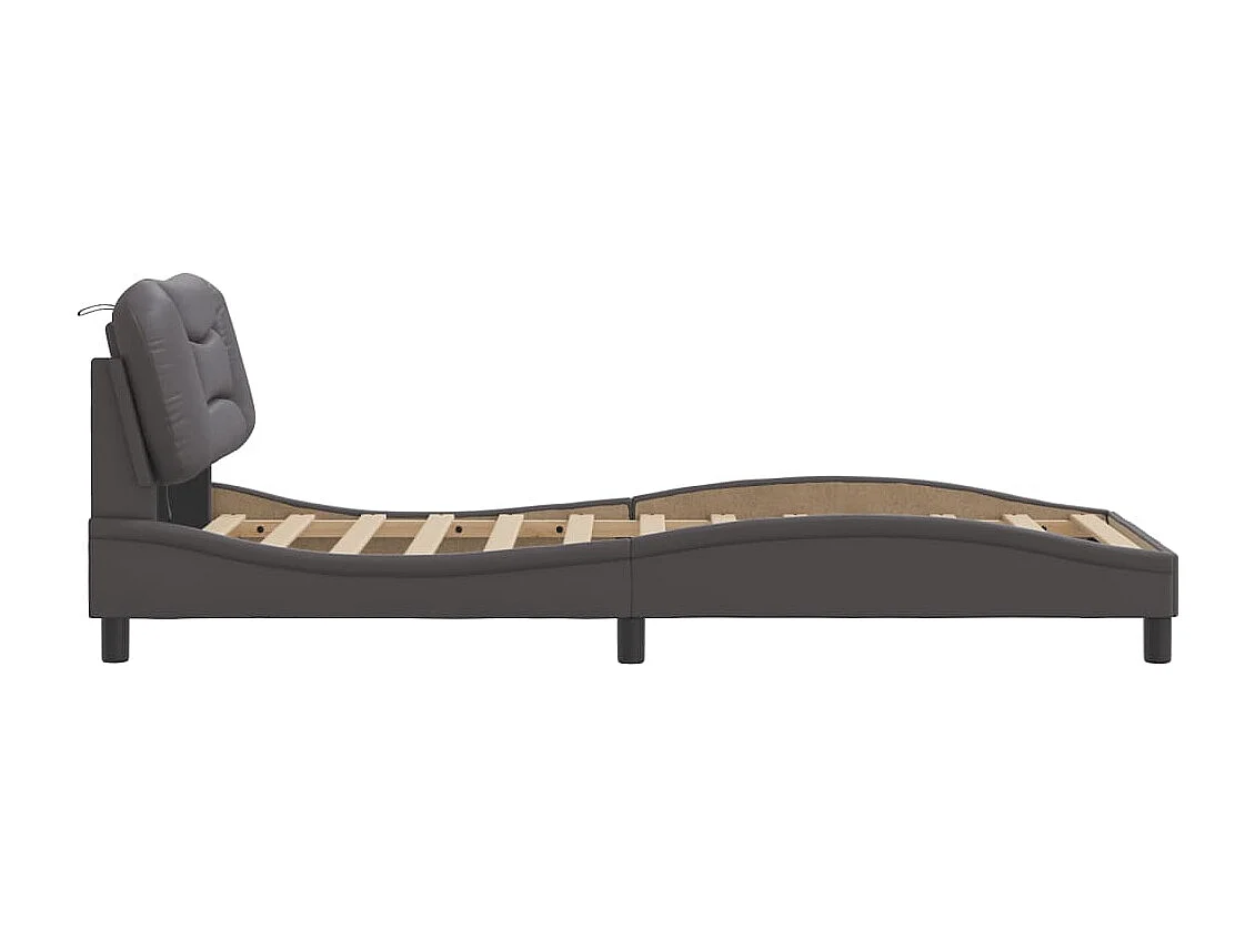 Struttura letto con LED senza materasso grigio 90x200 cm