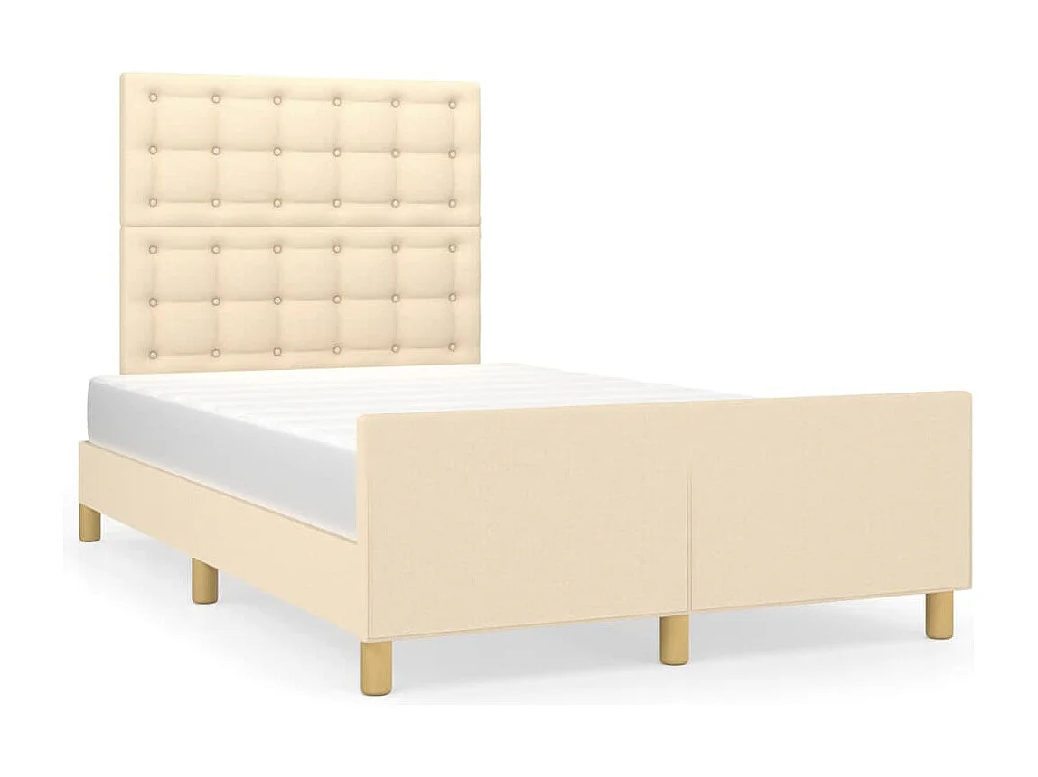 Struttura letto senza materasso crema 120x190 cm tessuto