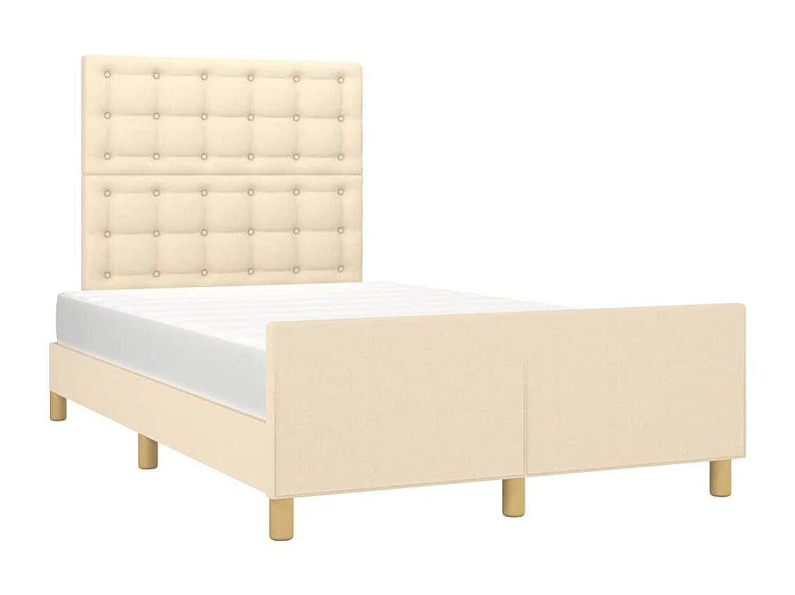 Struttura letto senza materasso crema 120x190 cm tessuto