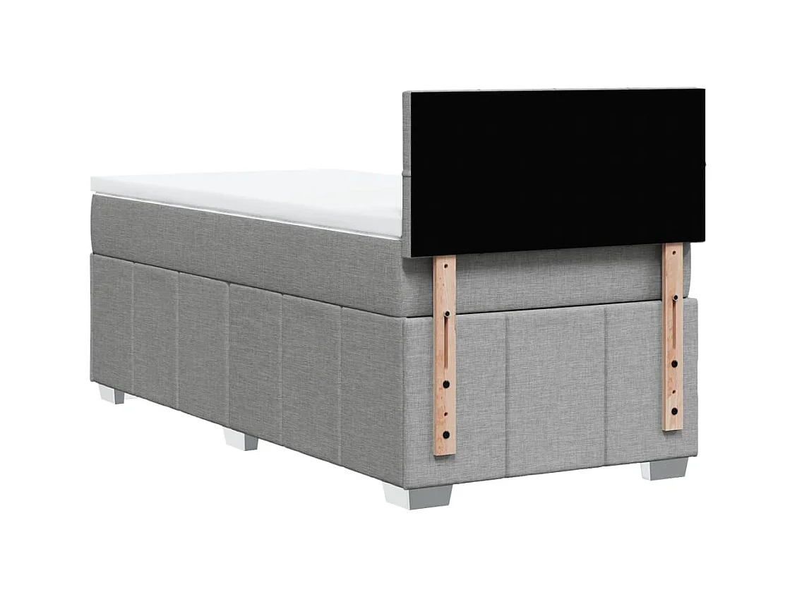 Somier de láminas y colchón Gris claro 90x190 cm Tejido