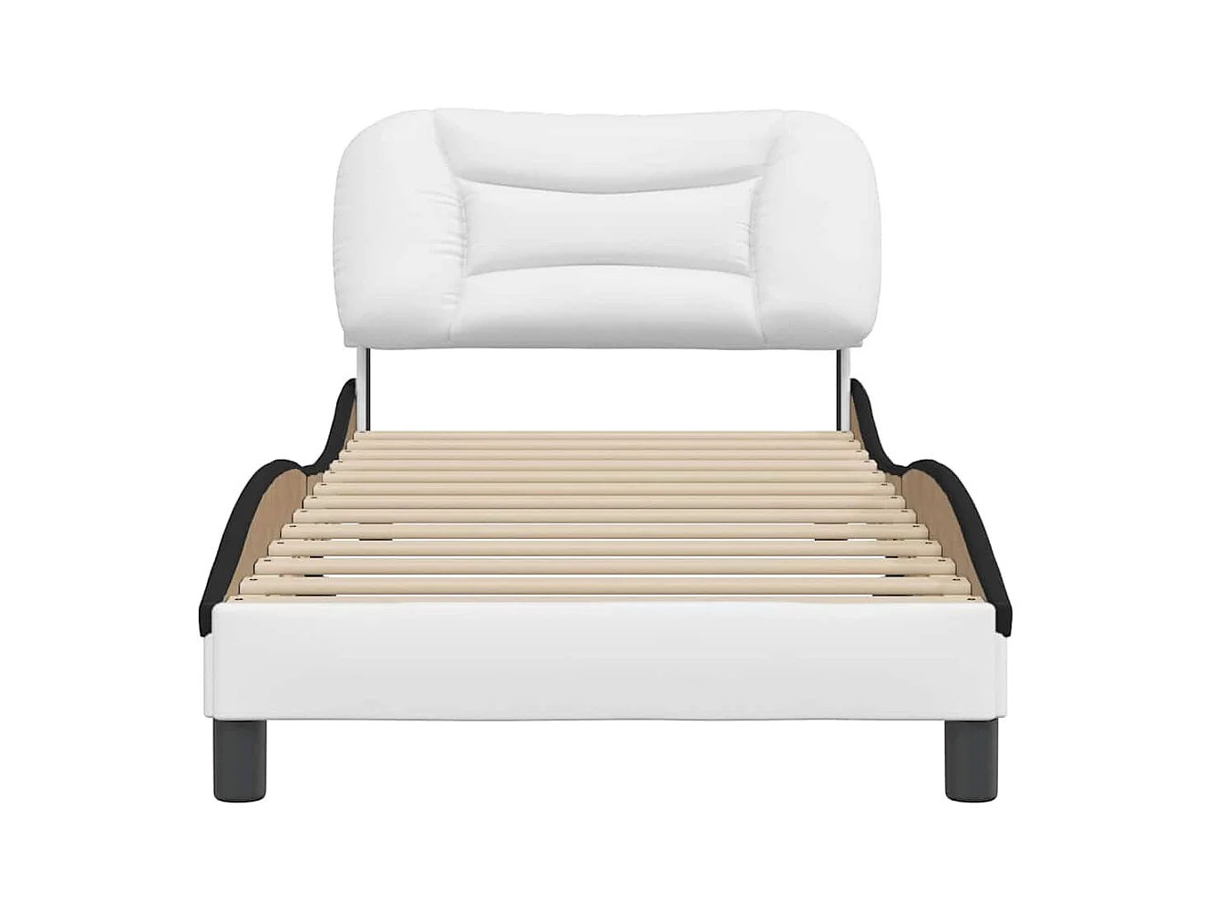 Bedframe zonder matras wit en zwart 90x190 cm kunstleer