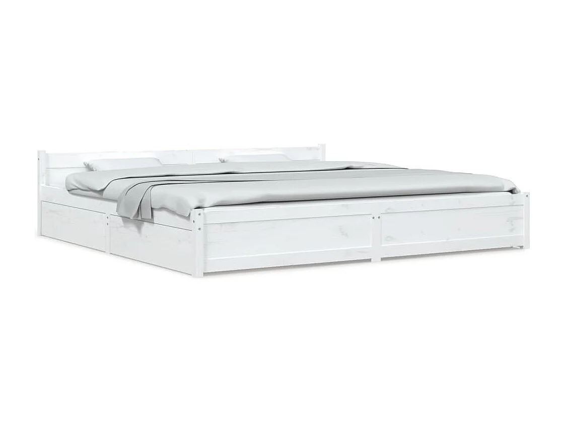 Bedframe zonder matras met lades wit 200x200 cm