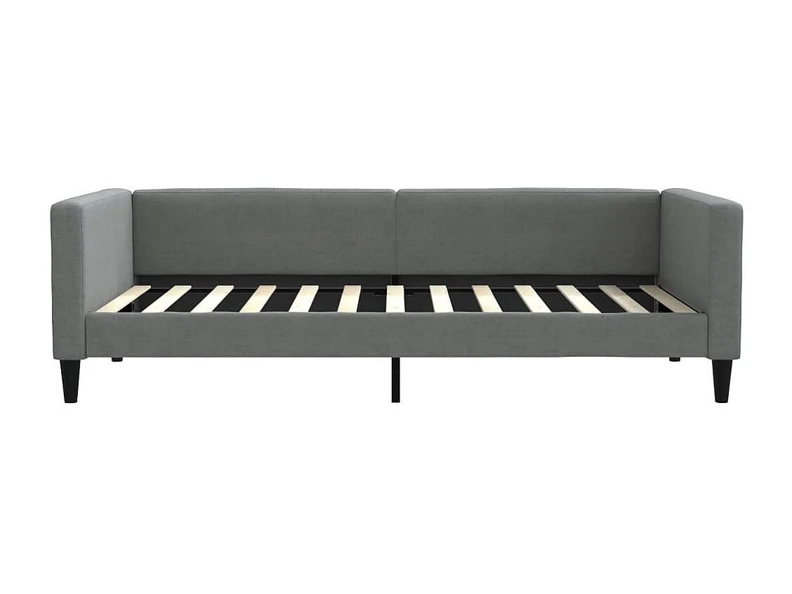 Lit de jour avec matelas gris foncé 100x200 cm tissu