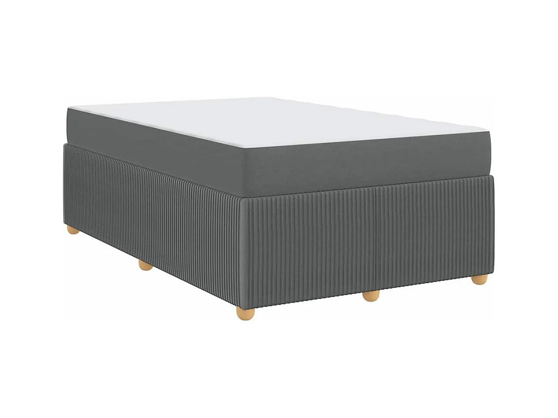 Cadre de lit avec matelas Gris foncé 120 x 190 cm tissu