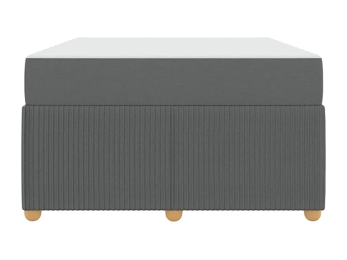 Cadre de lit avec matelas Gris foncé 120 x 190 cm tissu