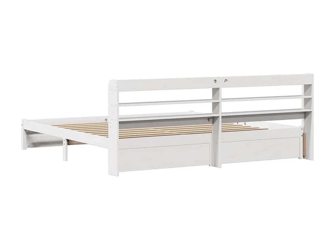 Struttura letto con testiera senza materasso bianco 180x200 cm