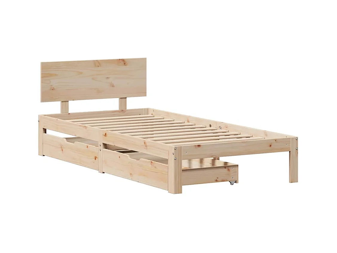 Bedframe met lades zonder matras 75x190 cm