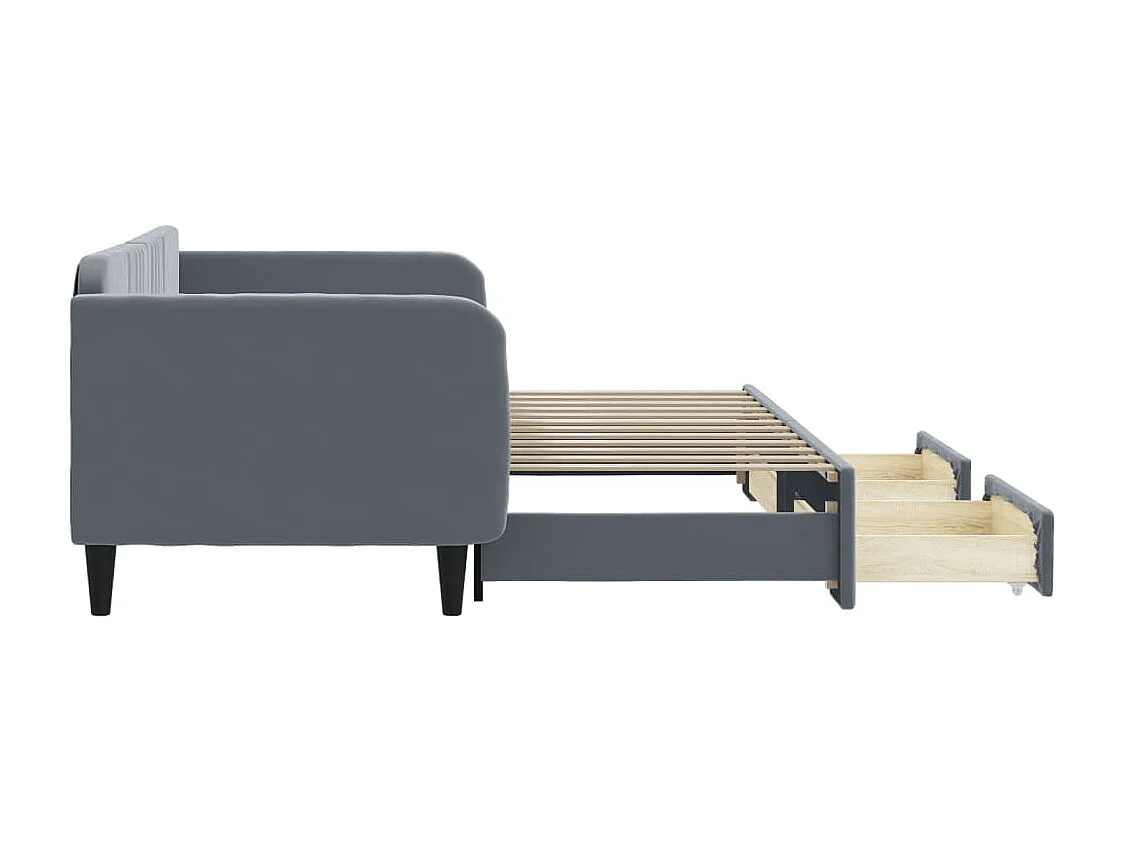 Cama de día con nido y cajones sin colchón 90x200 cm