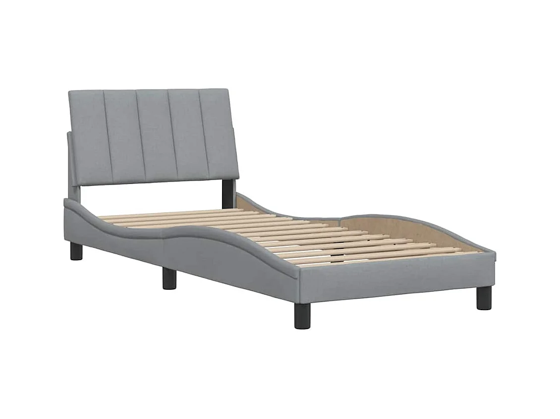 Bedframe zonder matras lichtgrijs 90x200 cm stof