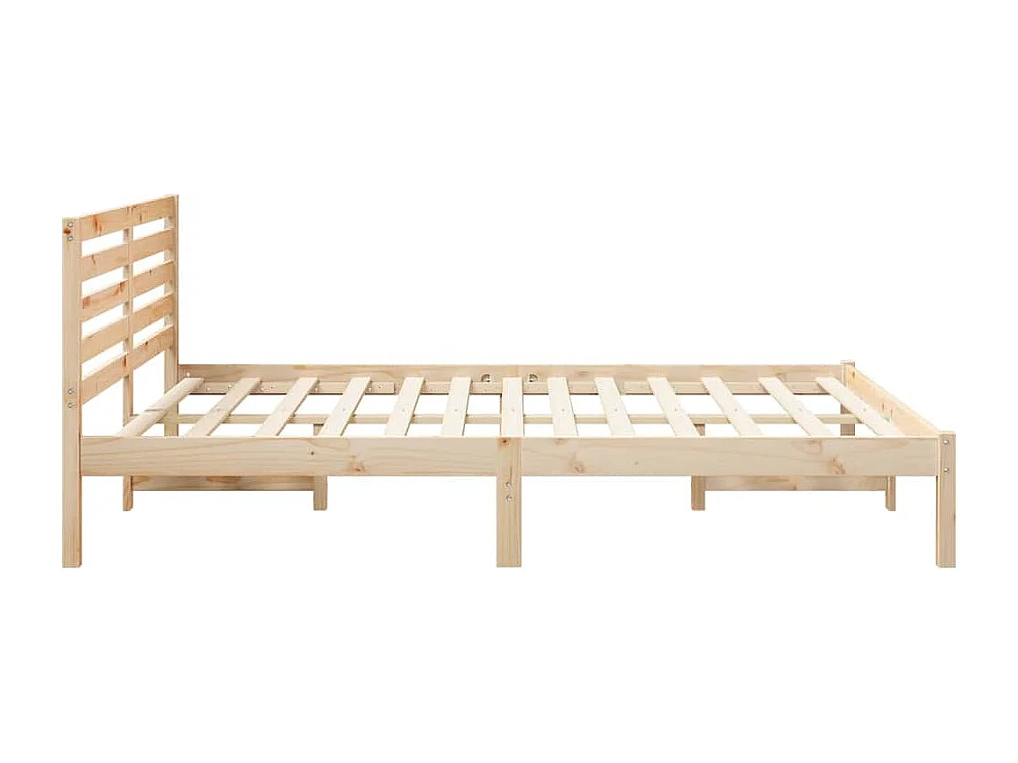 Struttura letto marrone 160 x 200 cm in legno massello di pino