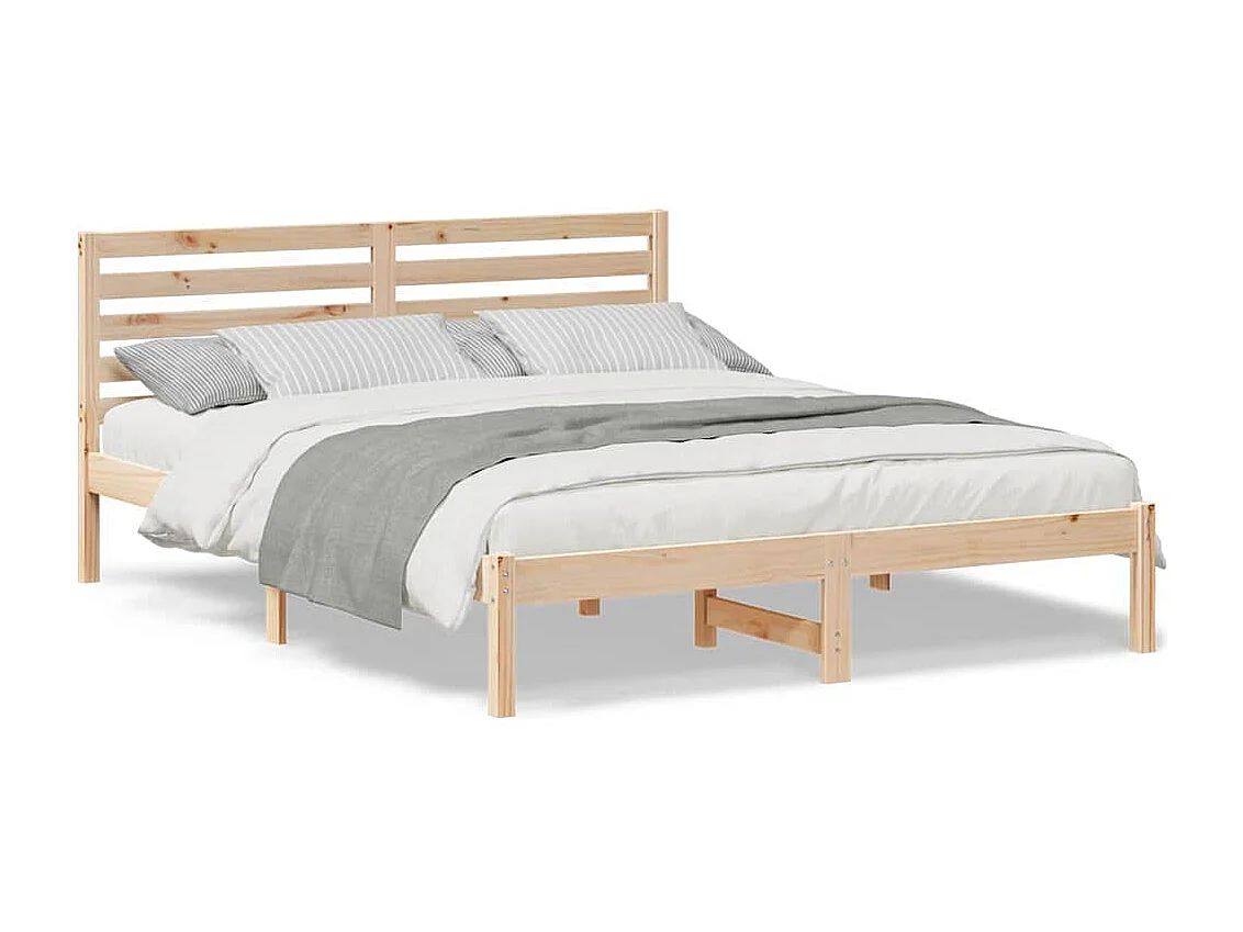 Bettgestell 160 x 200 cm, Kiefer massiv, Braun