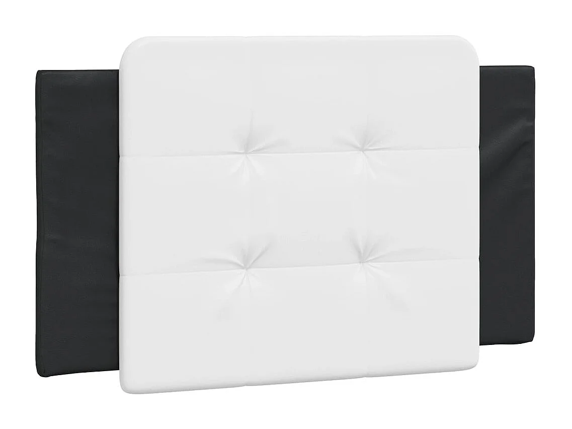 Lit avec matelas noir et blanc 90x190 cm similicuir