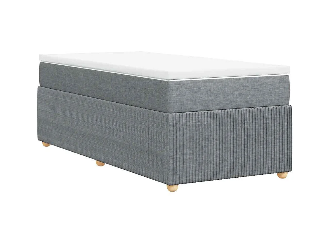 Rete a doghe e materasso Tessuto grigio chiaro 90x190 cm