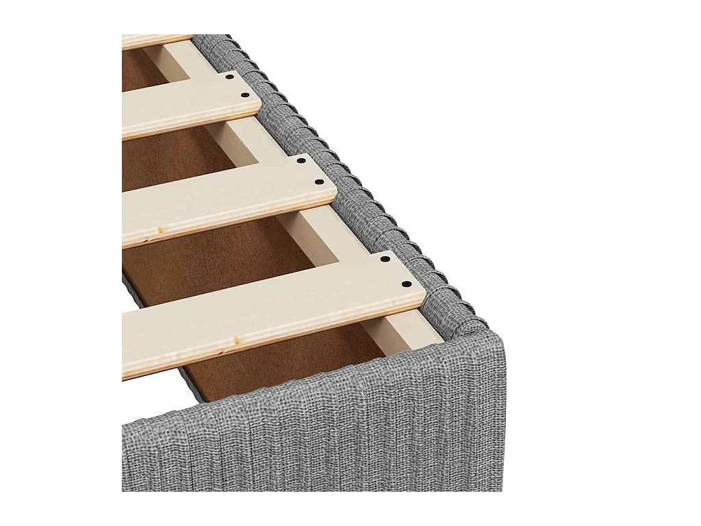 Rete a doghe e materasso Tessuto grigio chiaro 90x190 cm