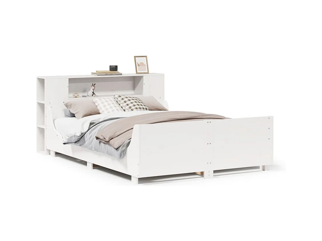 Bedframe zonder matras wit 120x190 cm massief grenenhout