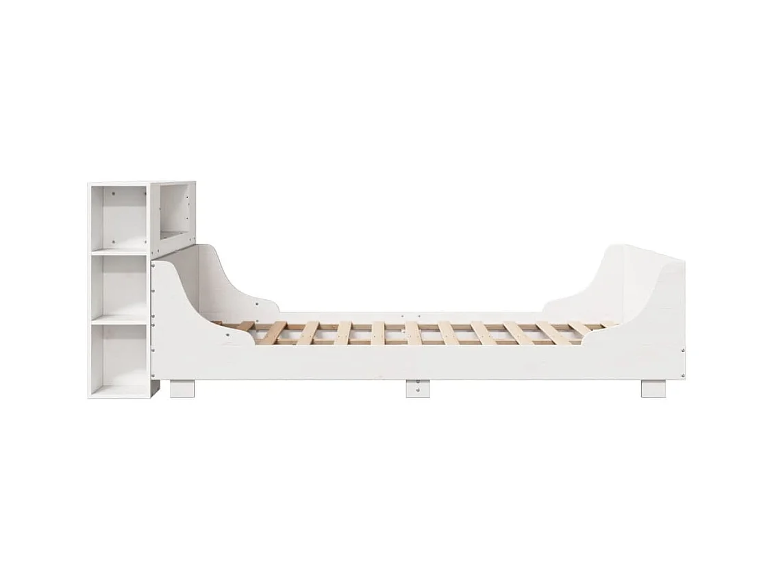 Bedframe zonder matras wit 120x190 cm massief grenenhout