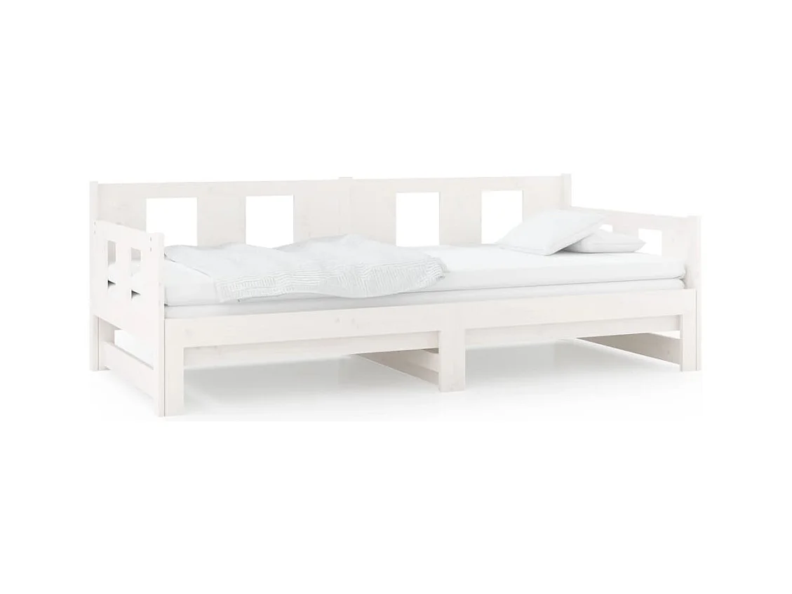 Schiebebett ohne Matratze weiß 2x(80x200)cm